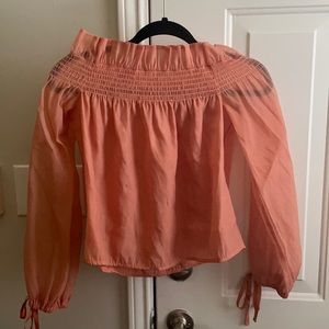 Peach off the shoulder top